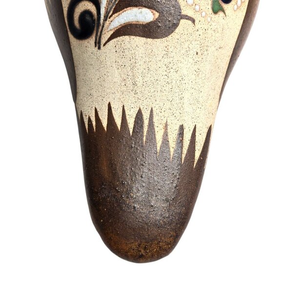 Vtg Large Tonala Mexican Hand Painted Folk Art Quail Bird Pottery 17.5" Signed - Picture 9 of 14